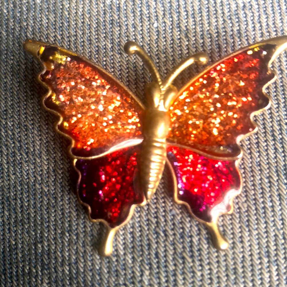 🇺🇸Sparkly butterfly pin